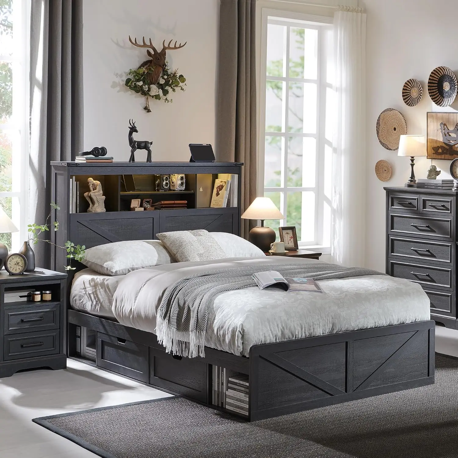 Farmhouse Storage Bed Frame 1