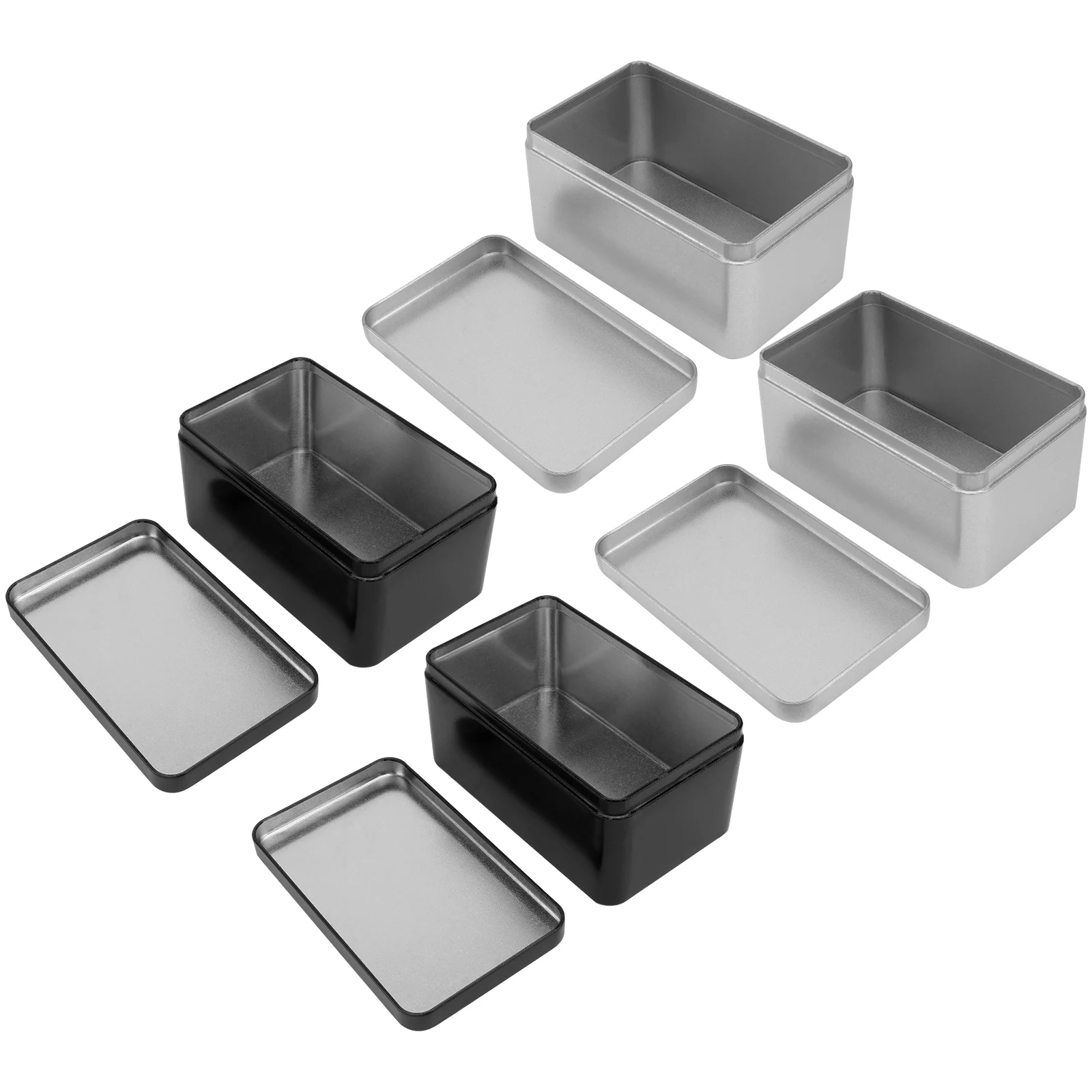 

4pcs Tea Storage Box Premium Leaf Container Square Rectangular Tinplate Safe Practical Exquisite Snack Candy