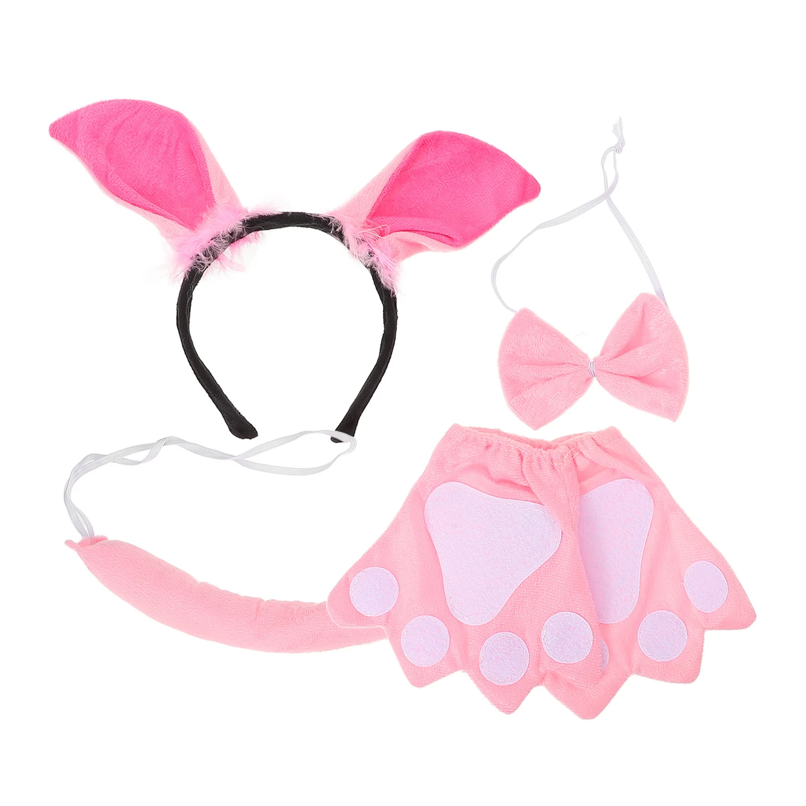 

Headband Pig Costume Set Animal Cosplay Props Party Accessories Kids Role Play Tail Decor Performance Headdress