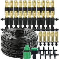 KESLA 5-30M Patio Misting Cooling System Garden Irrigation Watering Brass Atomizer Nozzle 1/4'' Hose for Outdoor Greenhouse