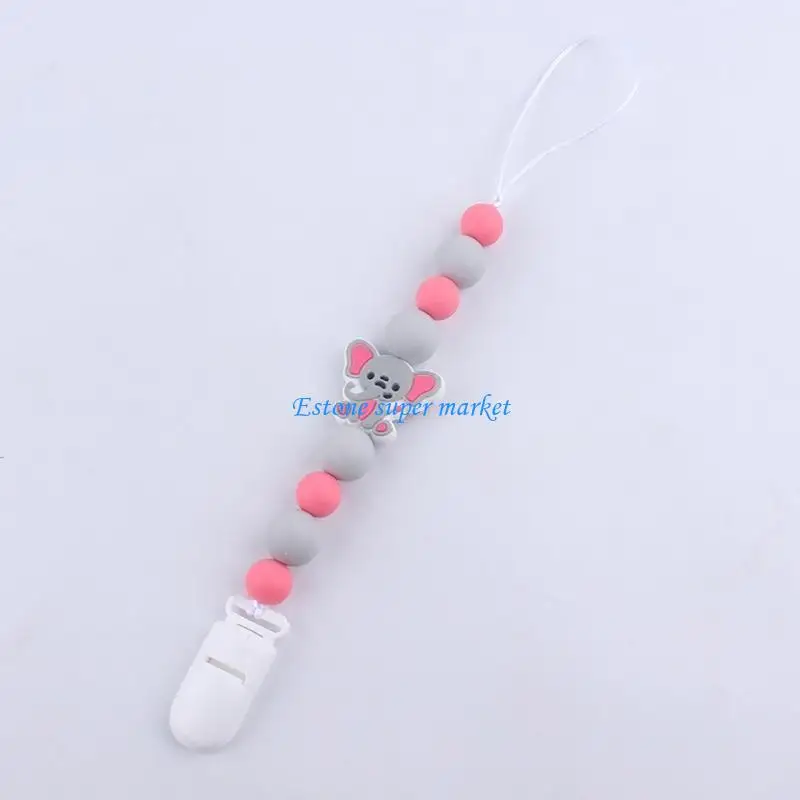 

090B Cartoon Animal Soother Chain Baby Pacifier Holder Toddlers Pacifier Straps