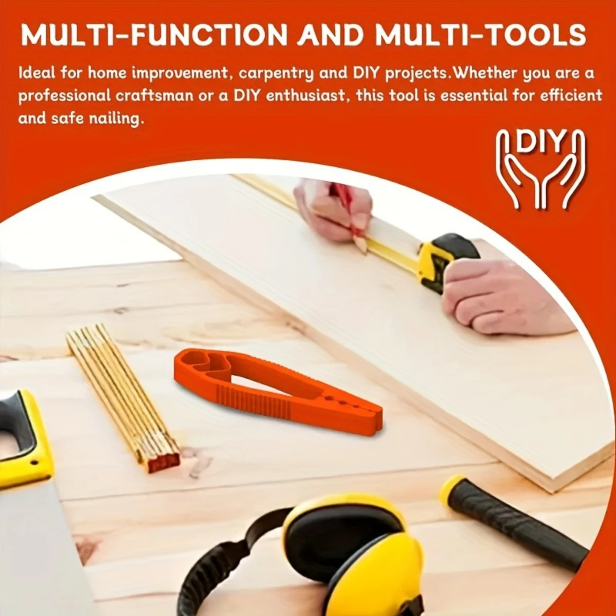 Portable Nail Fixer Tool Woodworking Nail Fixer Plastic Sliding Joint Pliers Protect Fingers for Maintenance and Woodworking