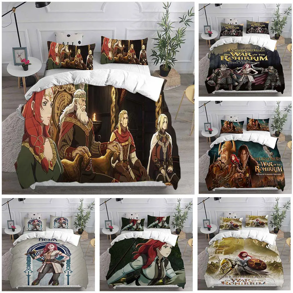 

The Lord of the Rings War of the Rohirrim Bedding Sets Bed Cover Comforter Duvet Cover Pillow Case 2-3 Pieces Sets