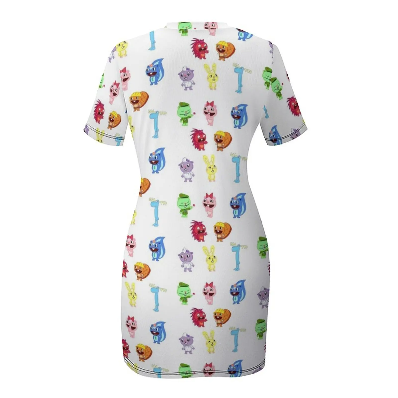 Happy Tree Friends Kurzarmkleid Damenkleider Feenkleid lockeres Sommerkleid