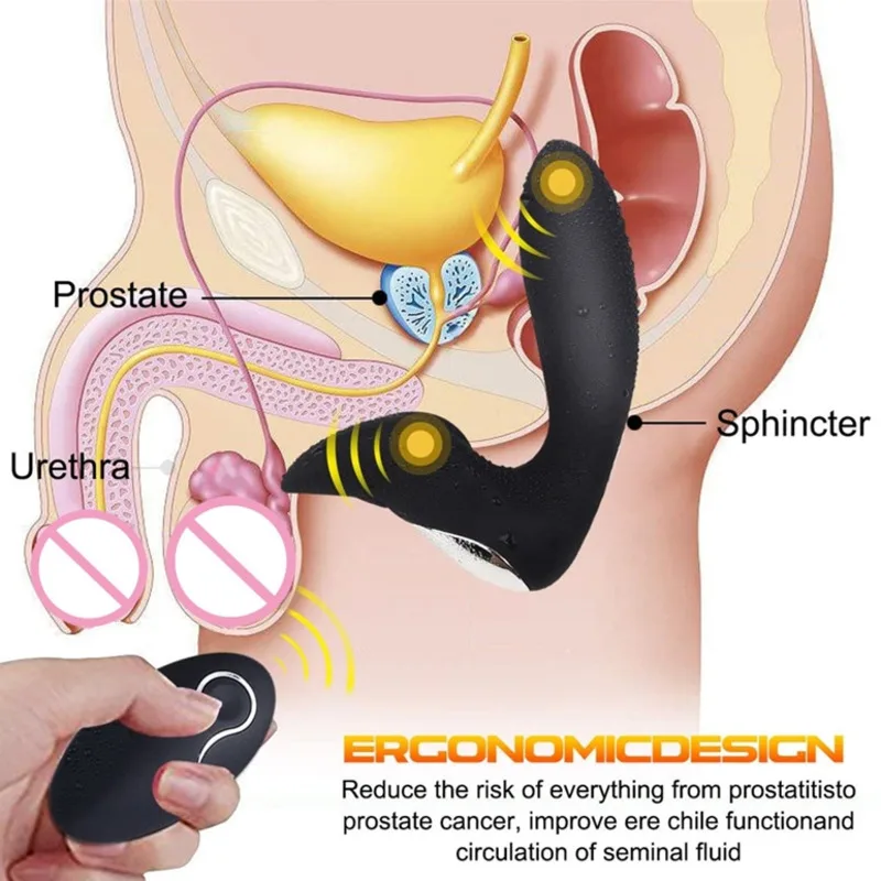 

Беспроводной мужской массажер простаты с дистанционным управлением, силиконовая Анальная пробка, Анальная пробка, фаллоимитатор, вибратор, Анальный товар для геев