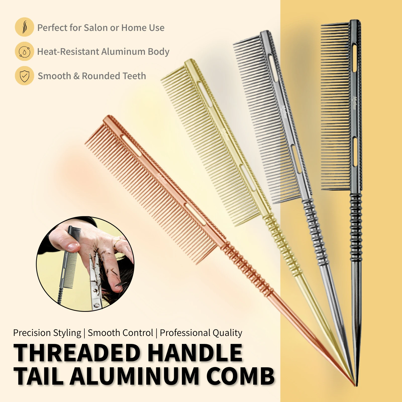 

Новый тип хвоста алюминиевые парикмахерские расчески для женщин резьбовые противоскользящие расчески для волос Парикмахерская мужская расческа для стрижки салонные инструменты для укладки