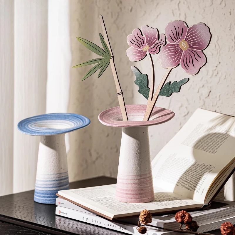 Umbrella-shaped ceramic aromatherapy vase decorative flower arrangement
