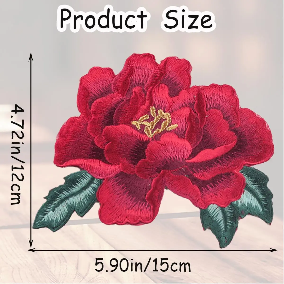 1 Pc Multi-Color Peony Flower Embroidery Patch Fabric For Clothing Bags Home Accessories Sewing Handmade Applique Repair Crafts
