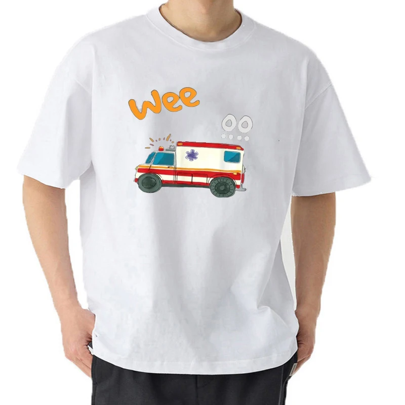 T-shirt à manches courtes Wee Woo, Ambulance EMT, Player Responders Medic T Shirts, Funny Graphic Streetwear, Birthday