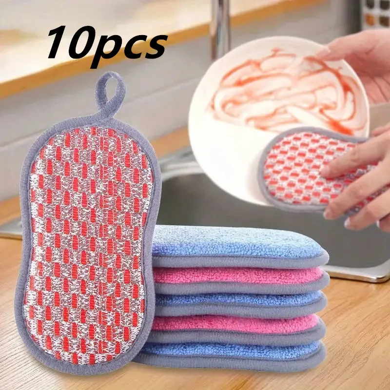 Dish Cloths Sponge Multi Purpose Cleaning Sponge For Tableware Pans And Pots Dishwashing Towels Double Sided Cleaning Brush Tool