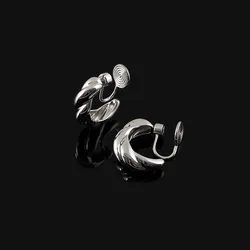 Versatile Earhole free Metal C-shaped Fried Dough Twists Mosquito Incense Plate Earclip Female Irregular Earnail Gift Hot