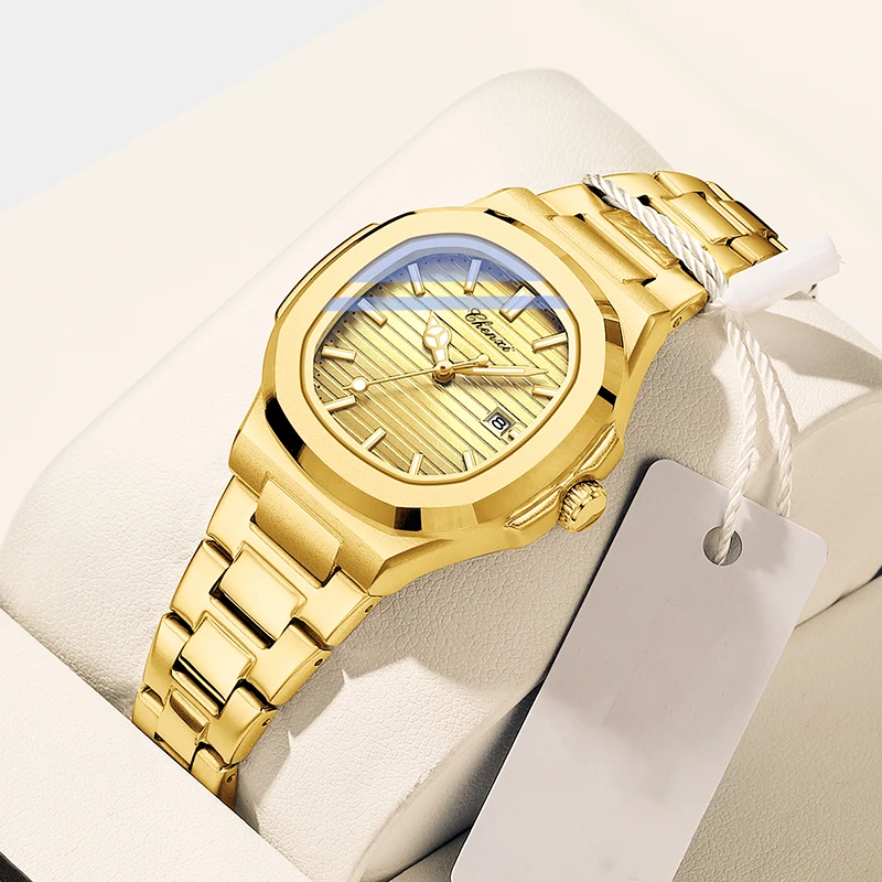 CHENXI Watches For Woman Gold Fashion Clock Stainless Steel Quartz Waterproof Date Luminous Women's Wristwatch Dress Accesories