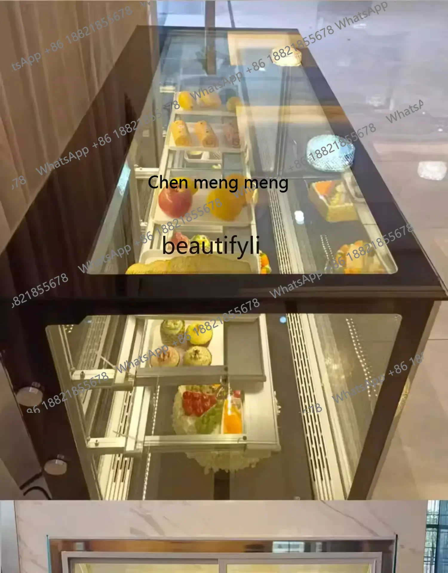 sscn8617 Cake Refrigerated Display Cabinet Commercial Fruit Dessert Western Point Cooked Cold Dish Small Desktop Air-Cooled Fres