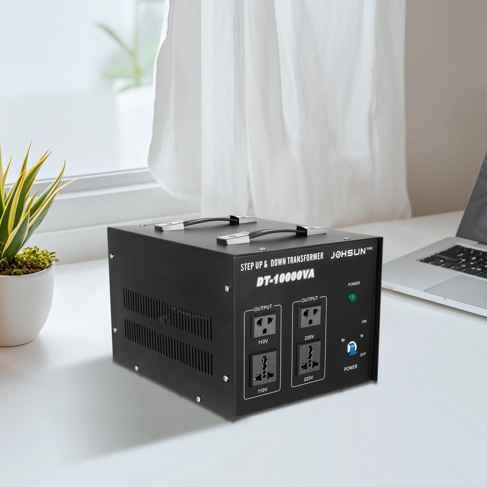 DT-10000VA Voltage Converter, Step Up Down Transformer, Voltage Converter Transformer, 110V/220V, 4 Outlets, Overload & Overheat Protection, for Home, Travel view 6