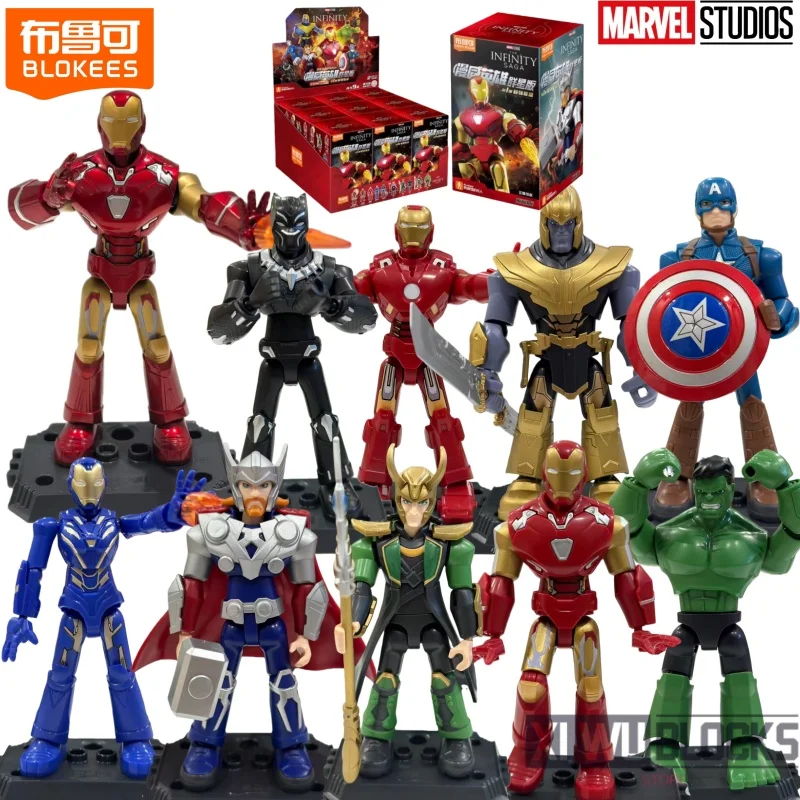 

Строительные блоки BLOKEES Marvel Heroes Galaxy Version1 Железный человек MKLXXXV Тор Танос Сборка игрушек подвижные модели украшения подарки