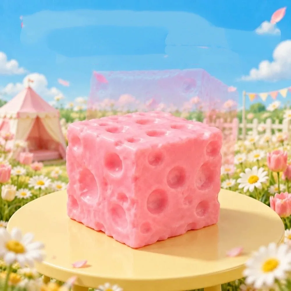 Portable Super Soft Cheese Squeeze Realistic Hand Relax Cheese Squishy Kneading 5cm Slow Rebound Fidget Office Desk