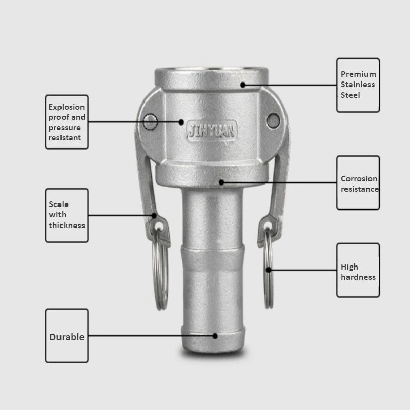 C-type Quick Connector 304 Stainless Steel DN15 20 25 32 40 50 Lever Type Leather Tube Quick Female End Soft Quick Plug