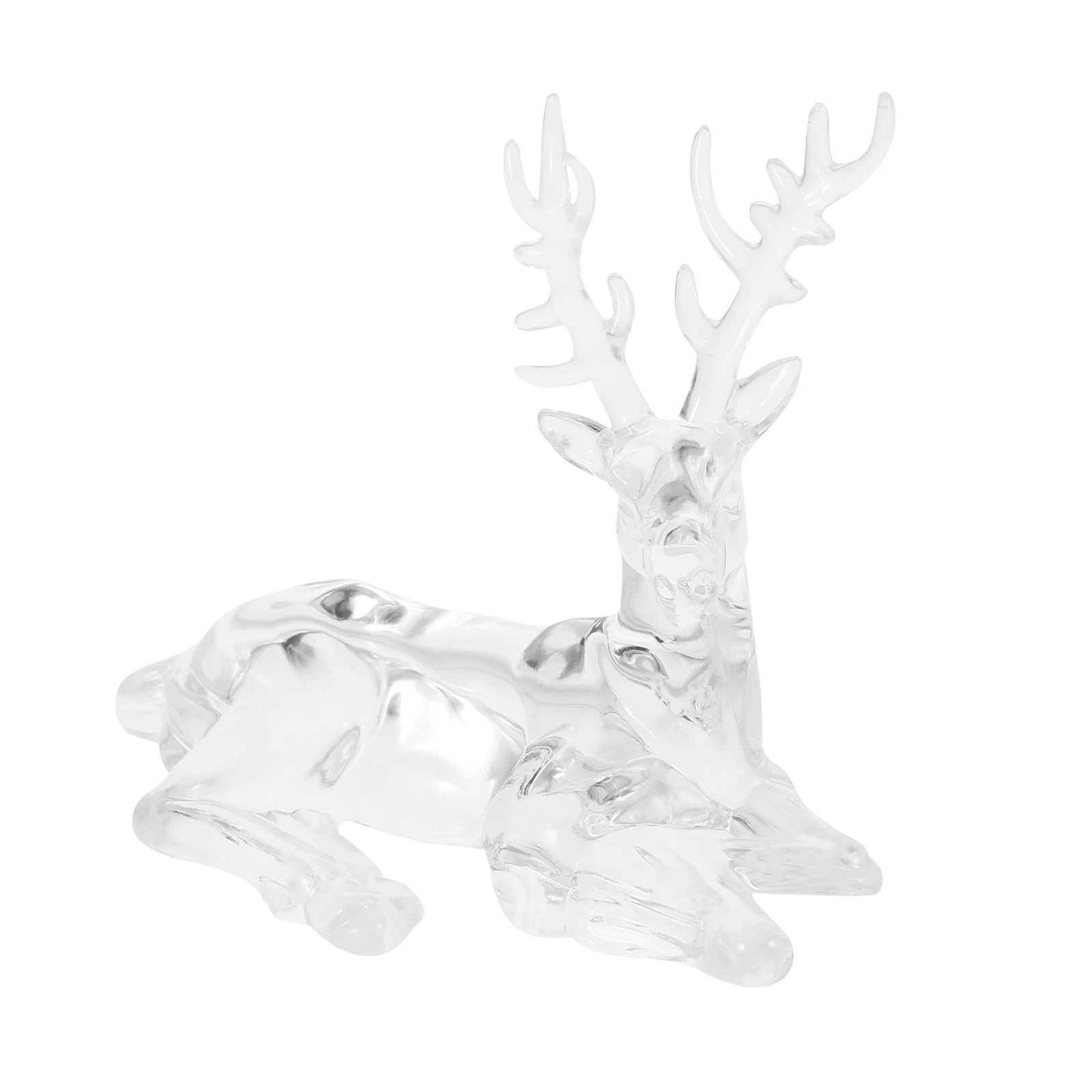 

Elk Gift Ornaments Animal Figurines Miniature Christmas Deer Statue Transparent Cute Reindeer Decorations