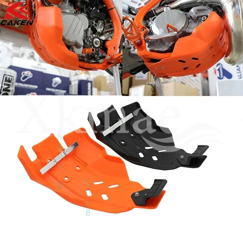 Motorcycle Engine Guard Cover Protector Skid Plate Black Orange For EXC250 EXC300 250 300 2017-2020 Dirt Bike