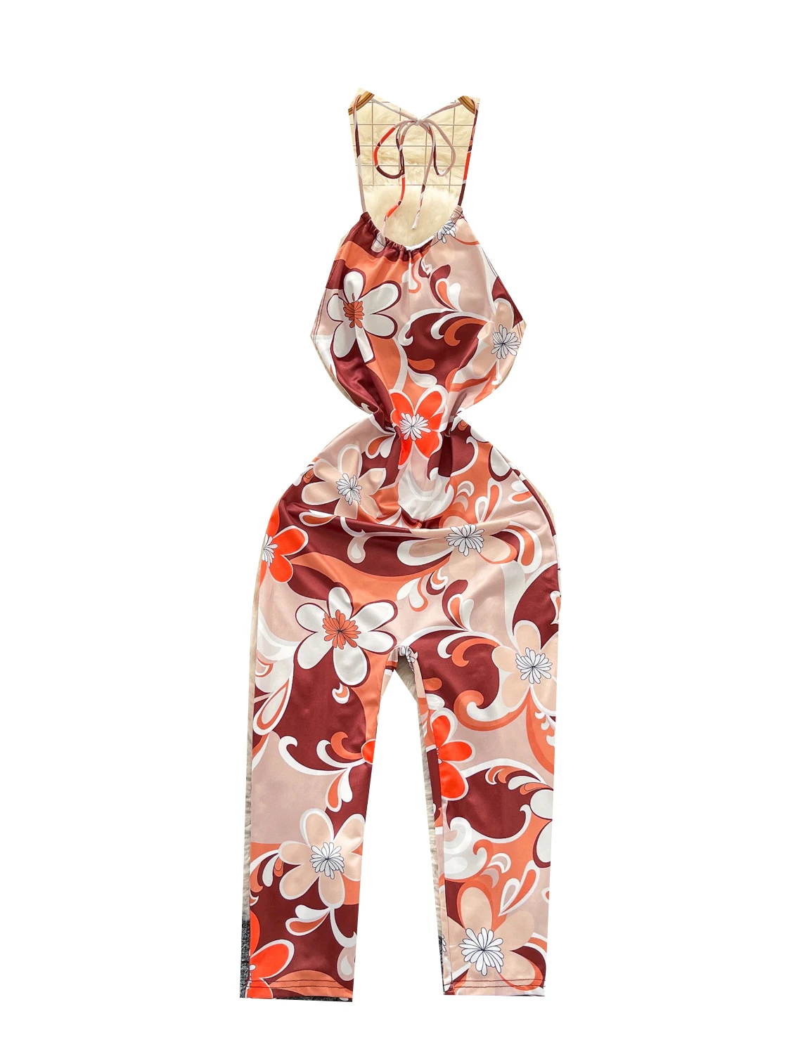 กางเกงขายาวทรงตรงเอวสูงพิมพ์ลายเซ็กซี่สำหรับผู้หญิงช่วงฤดูร้อน ผลิตจากเส้นใยโพลีเอสเตอร์ จำหน่ายออนไลน์เท่านั้น