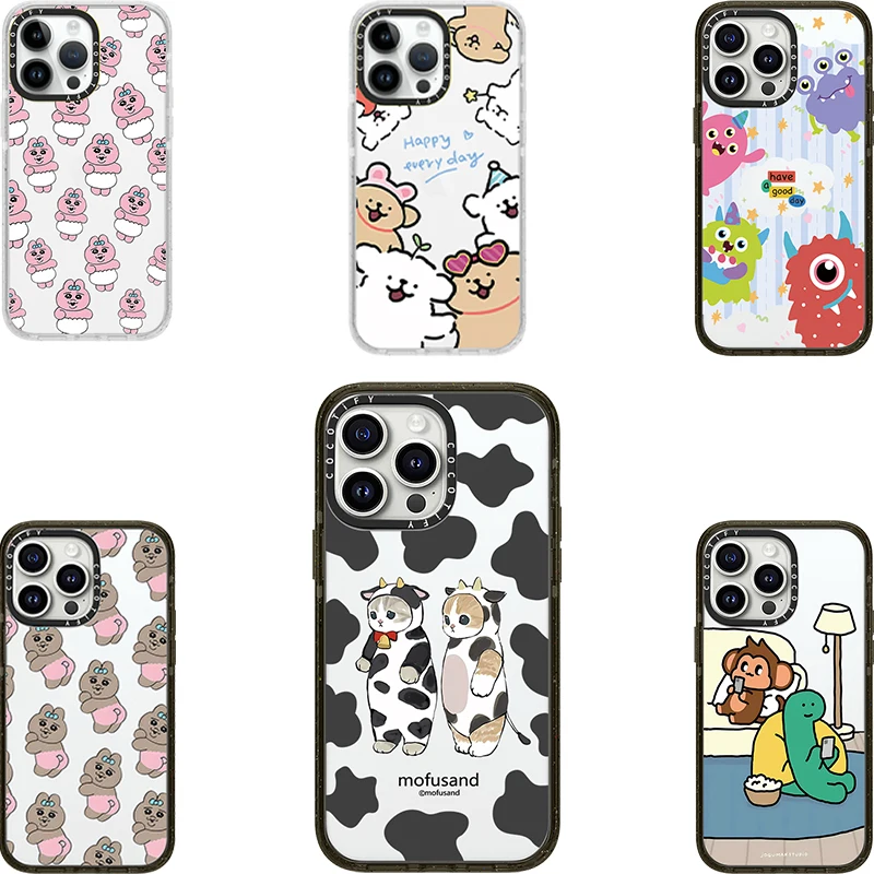 

Character Mofusand Neko Phone Case for iPhone 12 13 14 15 16 Pro Max Plus Monster disposable diaper Cover Capa