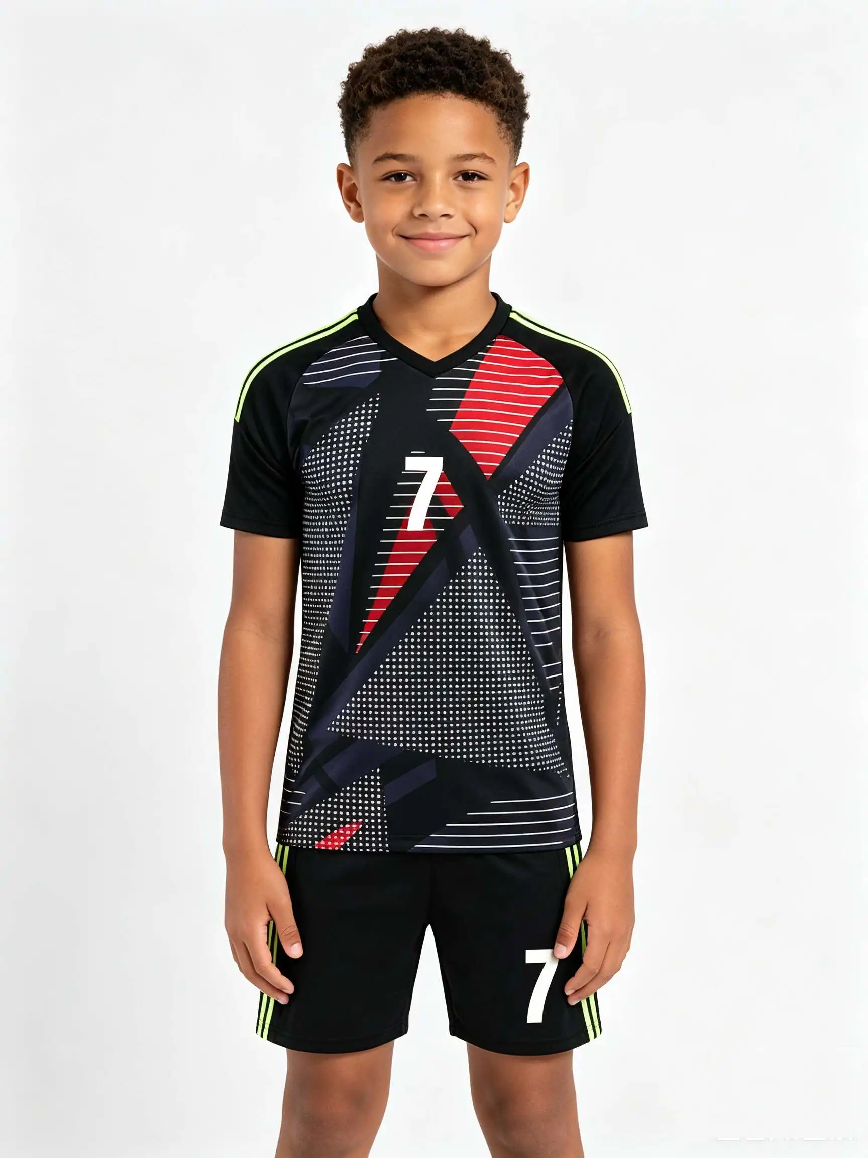 26/27 Unisex Blank Soccer Jersey Set, Kids Adults  Sportswear, Customizable for School Team Running Activities NO.10