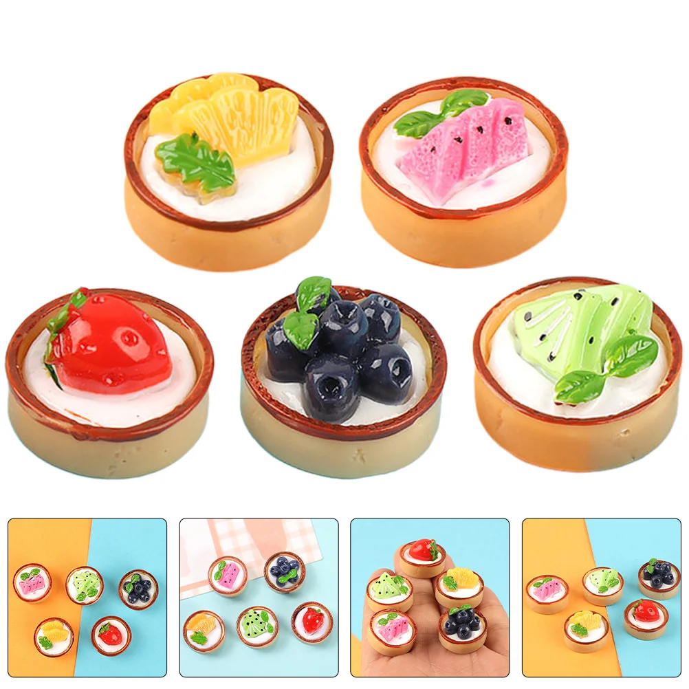

12Pcs Miniature Cream Cake Resin Ornaments Pretend Play Props Mini Kitchen Decor Artificial Dessert Fake Cupcake