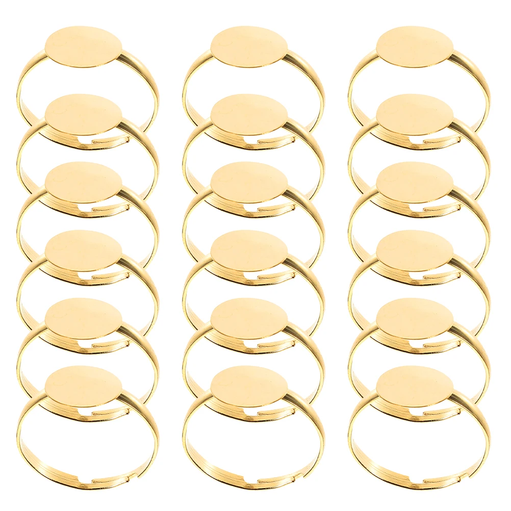 

Adjustable Findings 10Mm Flat Base Jewelry Making Components Golden Iron Blank Ring Settings For Diy Crafts Wedding Ring Blanks