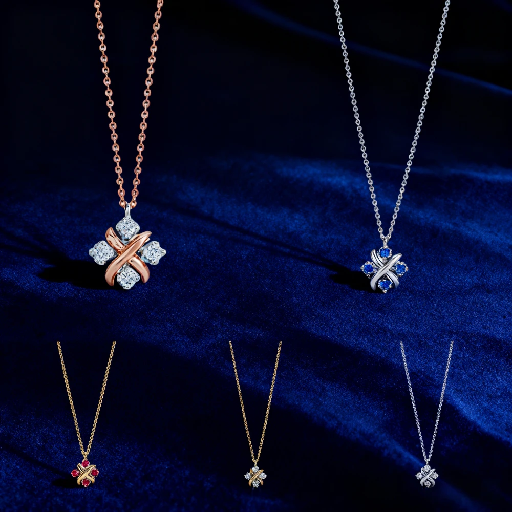 

2025 Новые элегантные аксессуары. Высококачественное ожерелье из муассанита во французском стиле, инкрустированное вручную, блестящее для фестивалей.