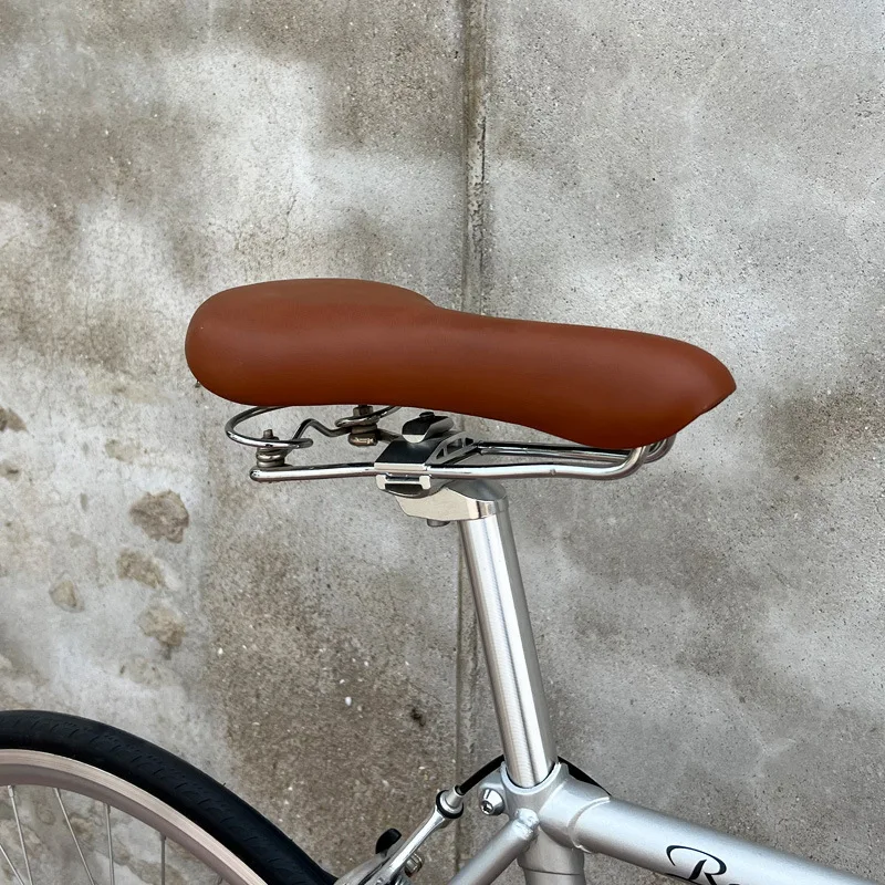 

Retro Bicycle Saddle Sponge Leather Seat Cushion Spring-loaded Seat Bicycle Accessories 28cm*16cm Q315