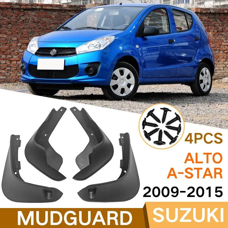 Guardabarros de coche para Suzuki Alto/a-star Nissan Pixo, accesorios para salpicaduras, 4 piezas, 2009-2015