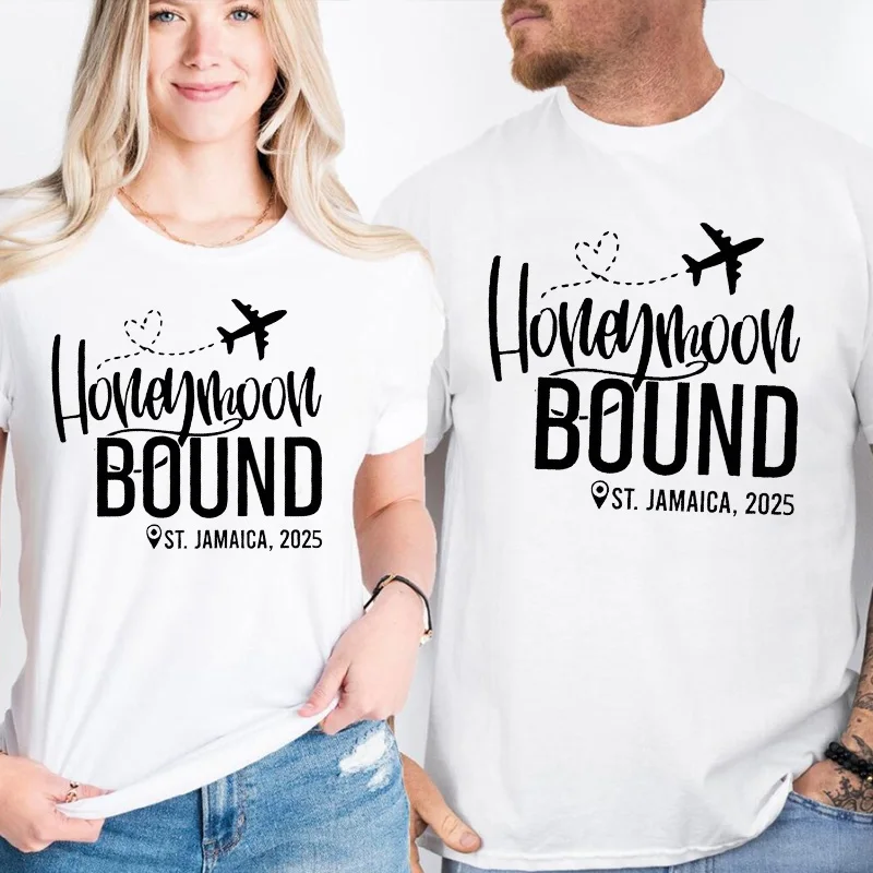 

Honeymoon Shirts Custom Honeymoon Vacation Tshirts Personalized Couple Location Tee Matching Couple T-shirts