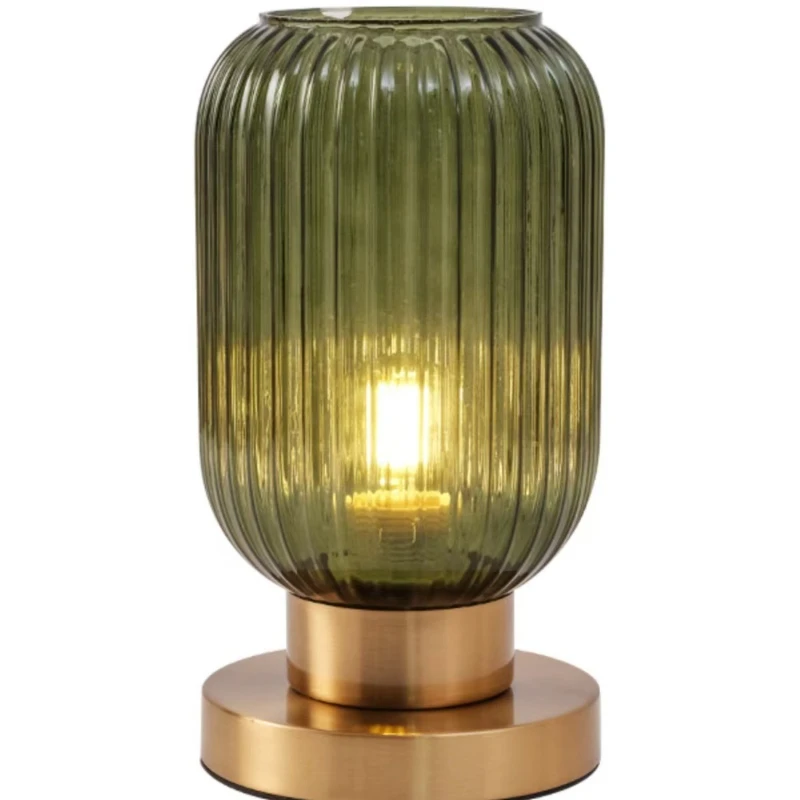 

Modern simple atmosphere glass small table lamp Nordic light luxury bedside lamp retro decoration personality creativity