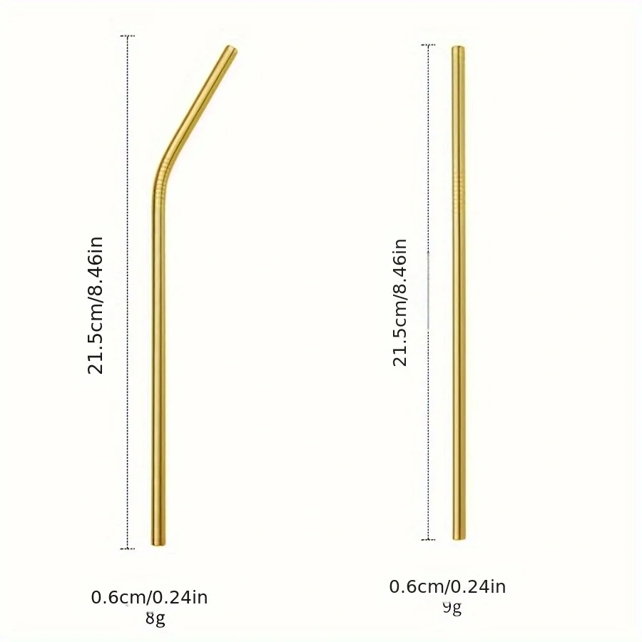 4pcs reusable gold straws milk tea juice coffee environmentally friendly drinking tubes for restaurants coffee shops home use