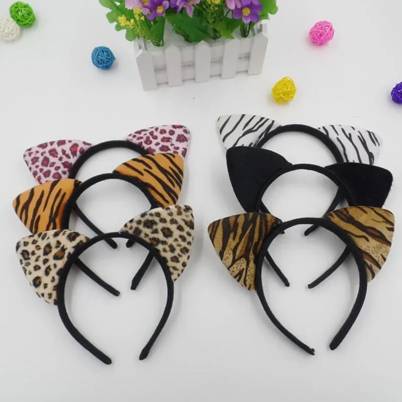 Novelty Kids Adults Animal Ears Headband Tiger Frog Cat Headwear Cosplay Hair Accessories Dress Party Supplies Anime