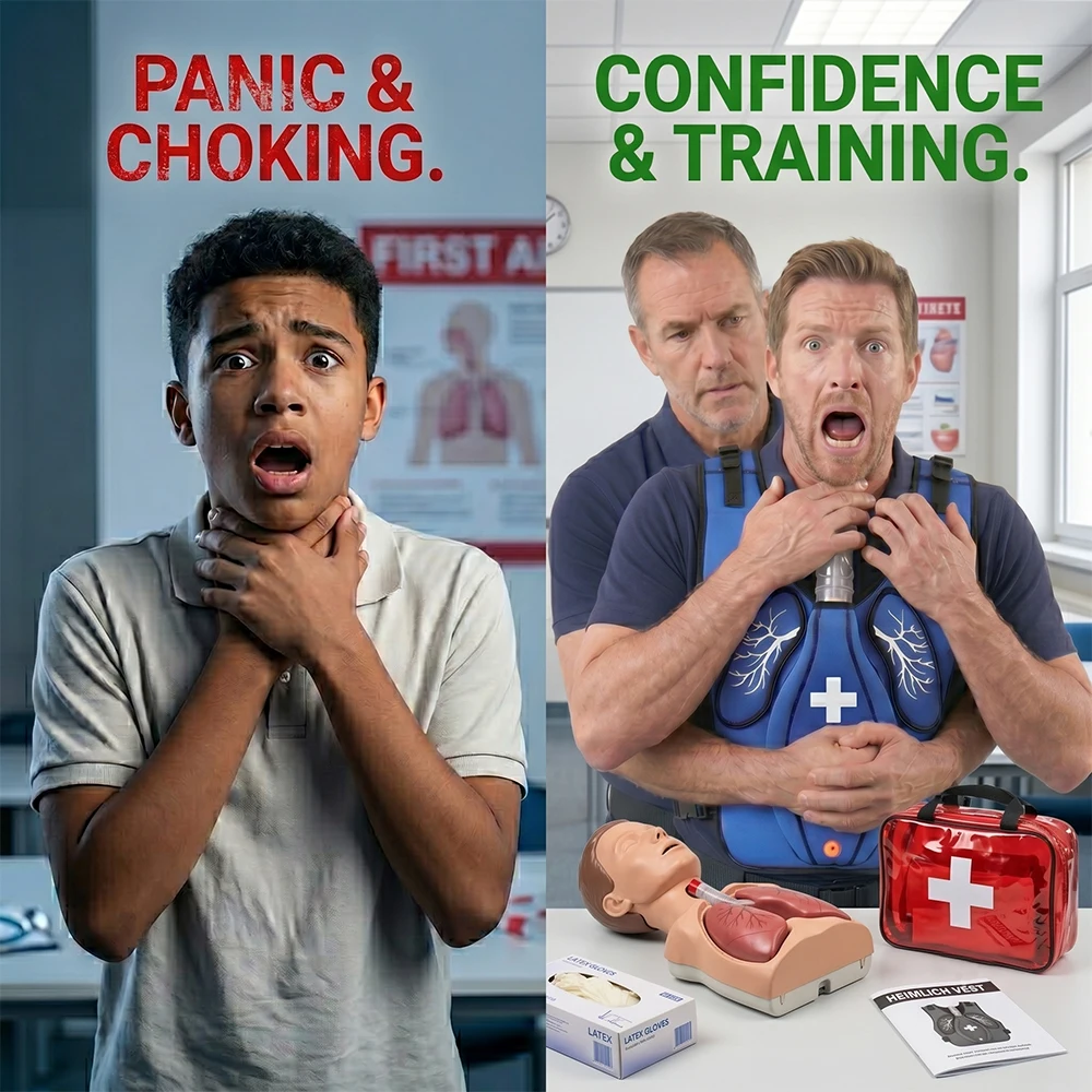 Resoxy Heimlich Maneuver Training Vest Choking Simulator for CPR First Aid Classroom Demonstration, Airway Obstruction Model