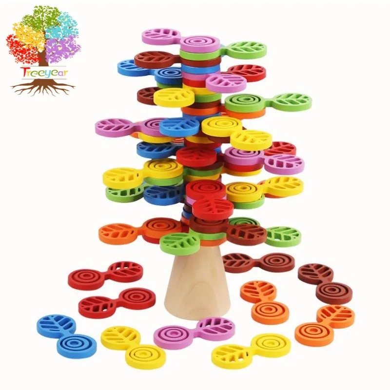 

Wooden Balancing Stacking Toys for Kids 3-5, Wooden Tree Stacking Montessori Toys for Kids 3-8 Boys & Girls, 57PCS Board Games f