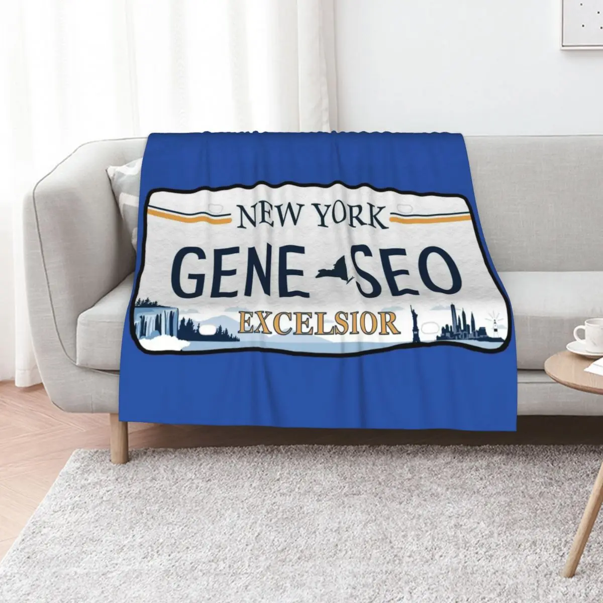 Geneseo license plate Throw Blanket Luxury Brand Soft Big christmas gifts valentine gift ideas Bed Hairys Blankets