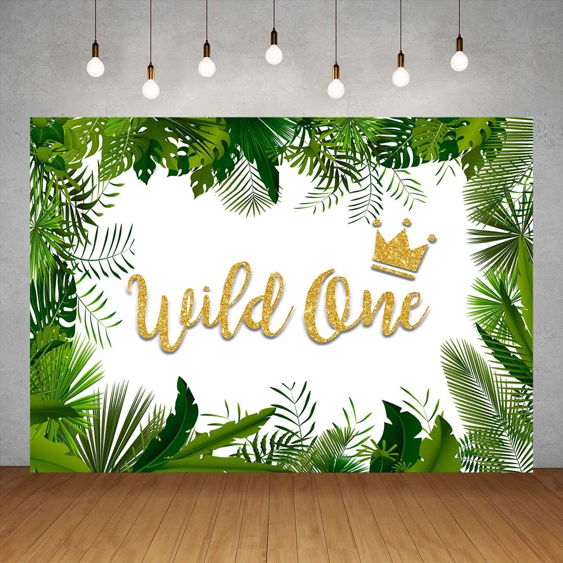 Custom Name Photophone Backdrops Green Safari Themed Birthday Banner Photo Background Children Baby Shower Party Decor Photocall