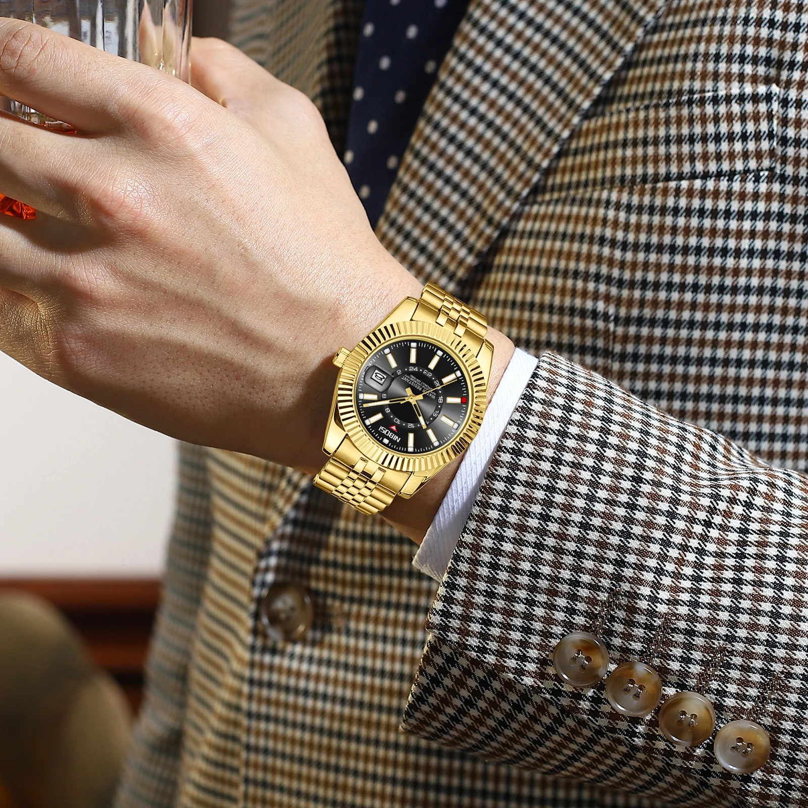 ساعات عجلة سيارة أصلية ثلاثية الأبعاد للرجال مقاومة للماء 360 درجة ° ساعات محور حافة دوارة للرجال ساعات عجلة السيارة الرياضية للرجال على مدار الساعة #6