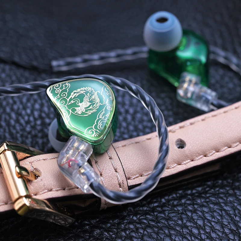 Tangzu wan er sg jade verde alta fidelidade l plug in-ear earbud 10mm driver dinâmico fone de ouvido 0.78mm 2pin cabo swappable com microfone