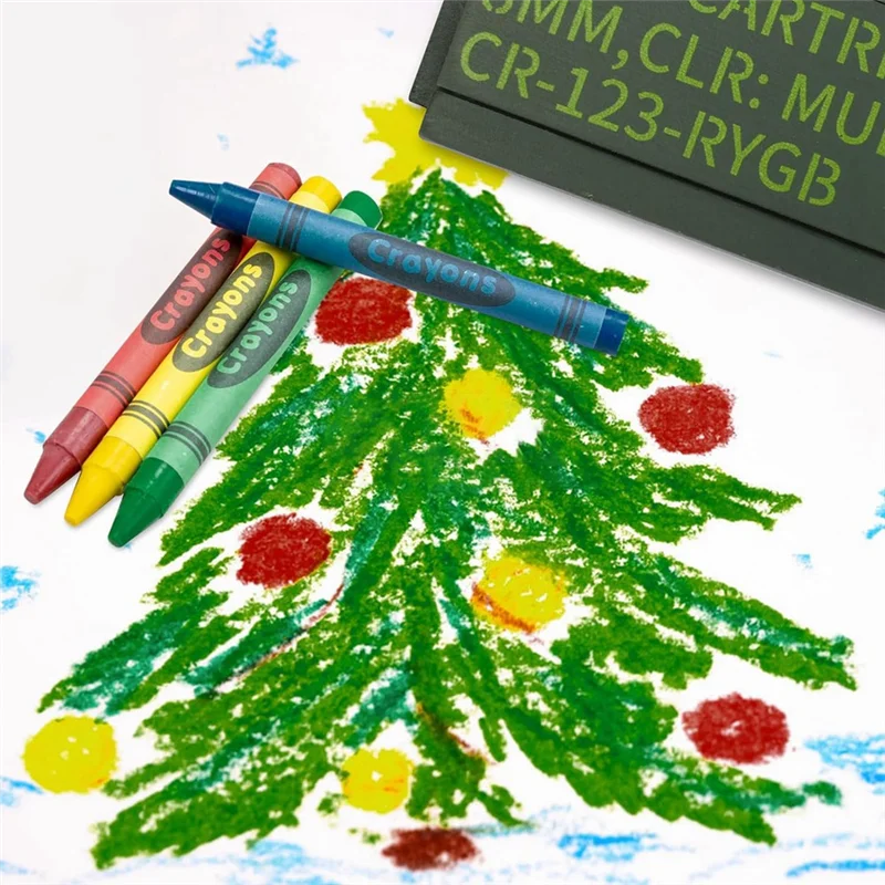 EDT-1PCS Funny Tactical Crayon Case,Crayons Party Favors Funny Edible Crayons For Marines Gifts, With 4 Mini Crayon For Kids