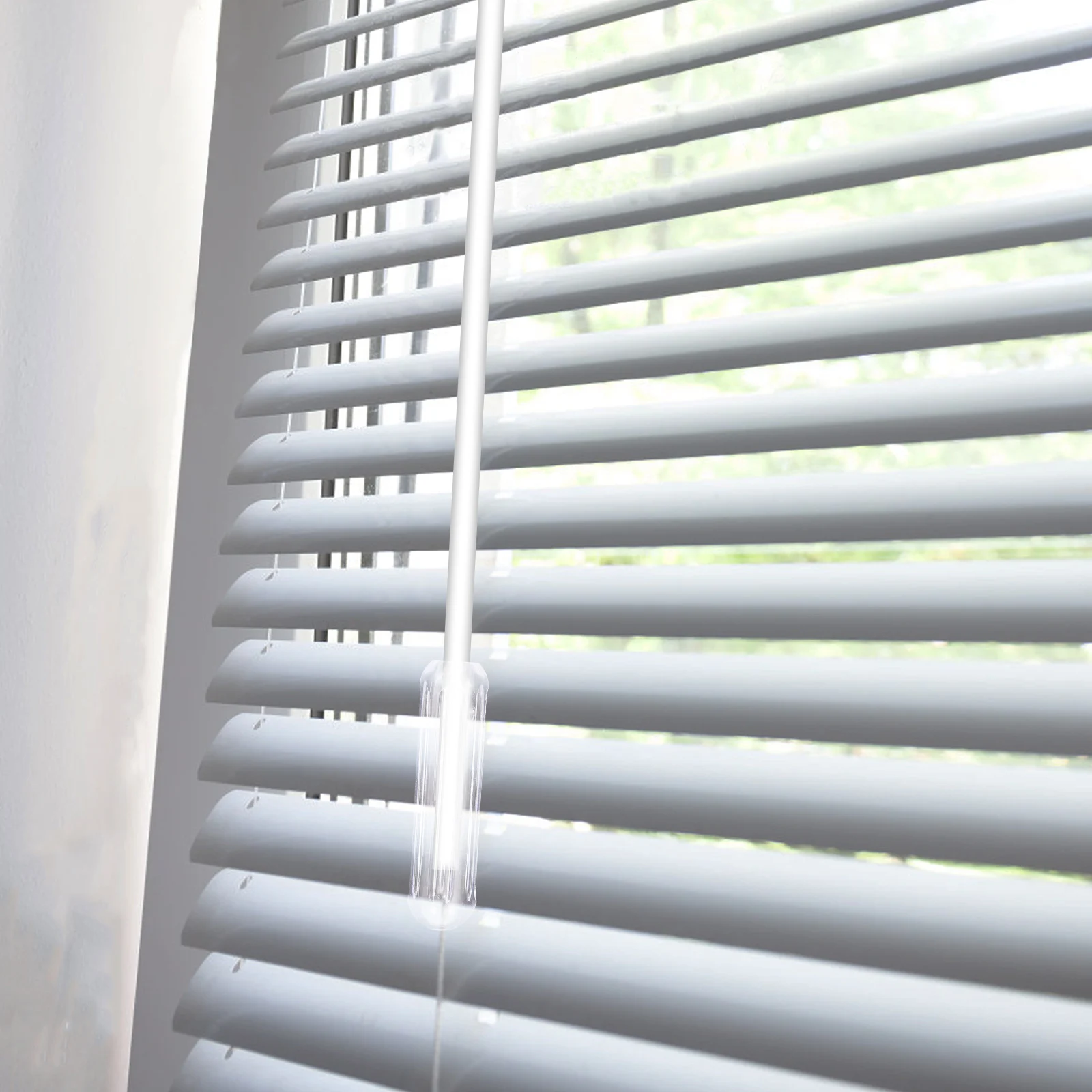 

6pcs Clear Curtain Handle Transparent Drapery Wand End Cap Comfortable Grip Home Hotel Use Closet Rod Bracket Vertical