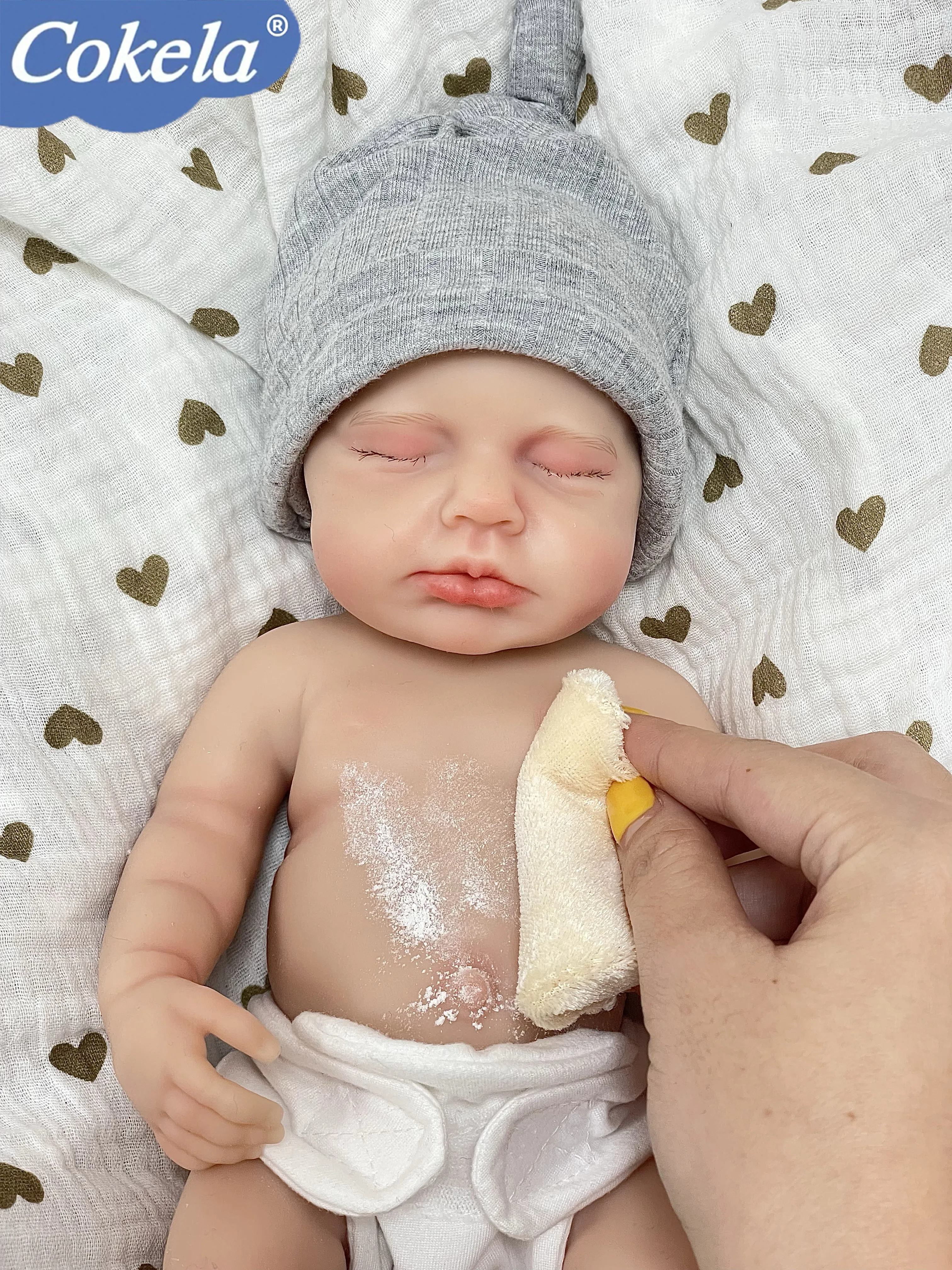 Cokela 12 بوصة سيليكون صلب كامل مرن فائق النعومة لطيف صغير الحجم نابض بالحياة تولد من جديد دمية طفلة