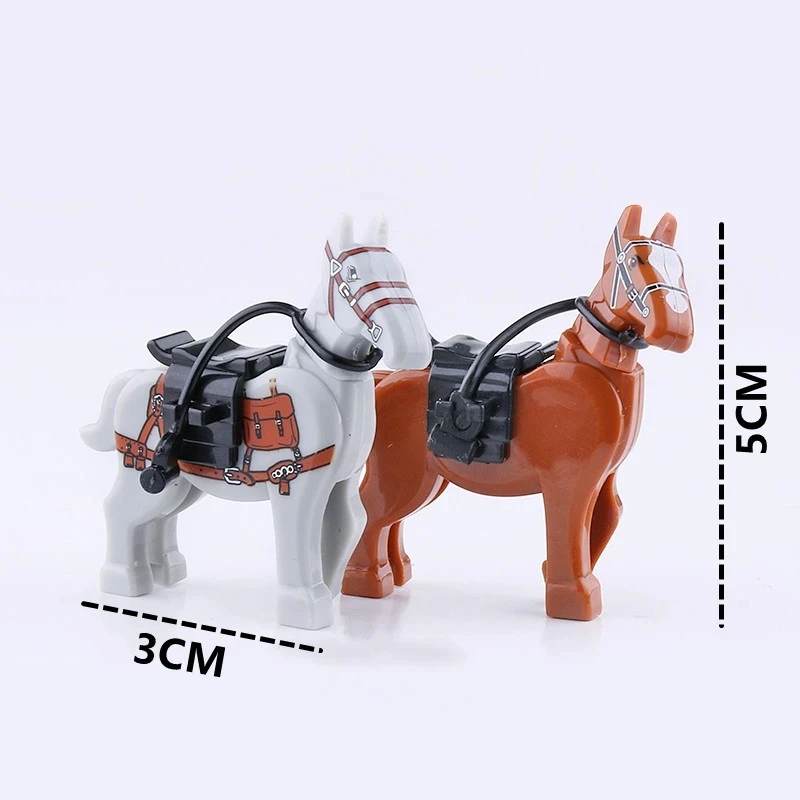 Historically Famous Battle Horse Building Block Model Medieval Cavalry Soldiers Figure Bricks Accessories Toys For Kids J108