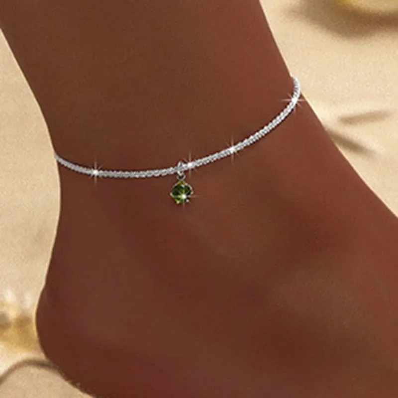 Silver Color Chain Anklets for Women Heart Cross Double-layer Anklet Summer Beach Barefoot Sandals Bracelets On Leg Foot Jewelry