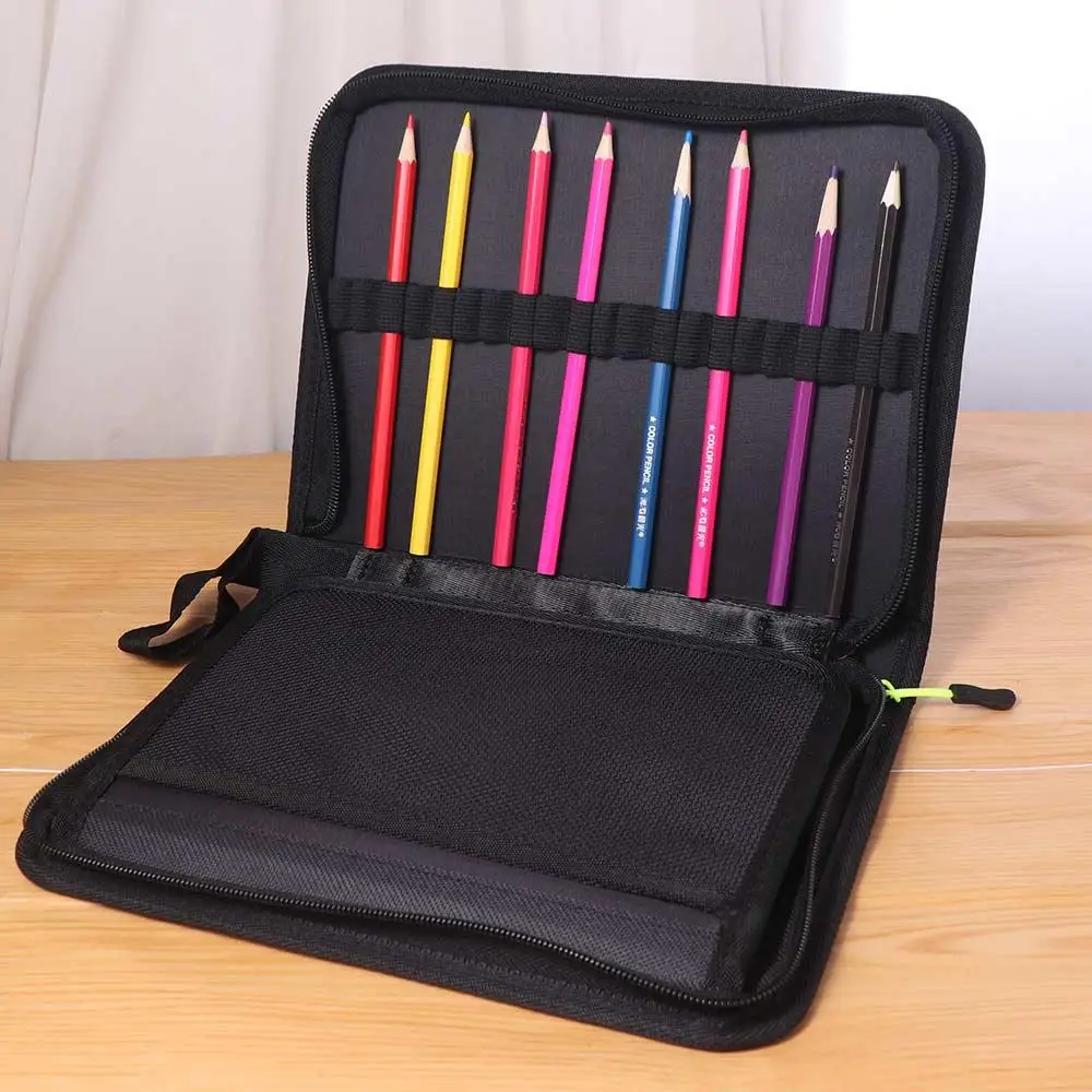 

Drawing Painting Sketching Art Markers Pen Bag Large Capacity Multifunctional Zippered Slots Organizer Oxford Cloth 60 Colors