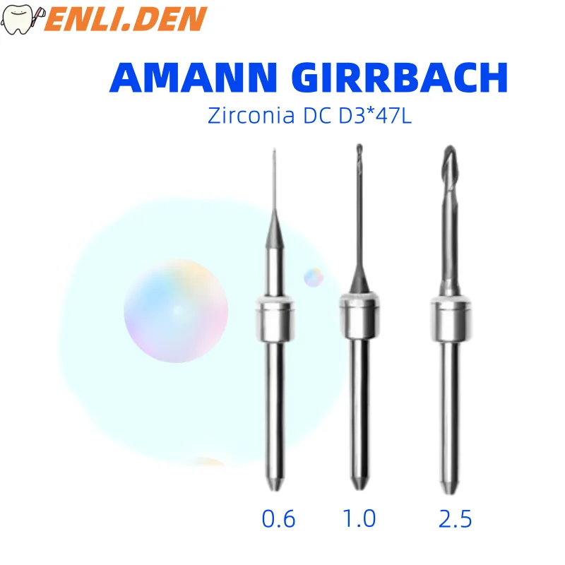 

ЦИРКОНИЕВЫЕ стоматологические фрезерные боры Amann Girrbach для бриллиантового покрытия с хвостовиком постоянного тока сверло диаметром 2,5/1,0/0,6 мм инструменты