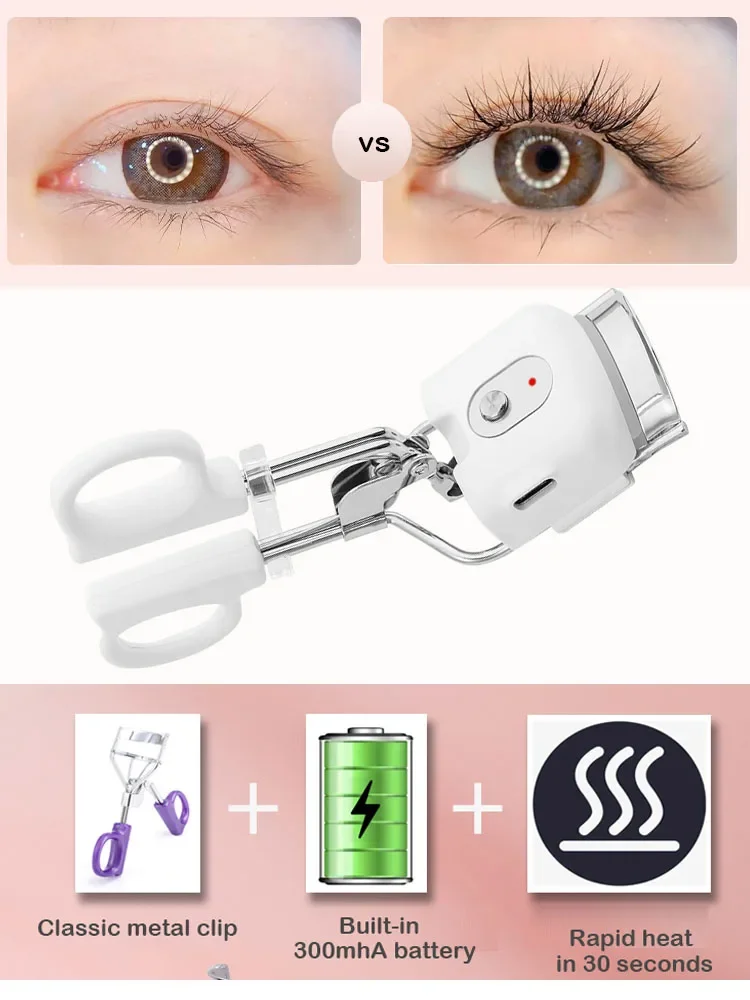 In Stock Heated Eyelash Curlers Elevate Lash, Rapid Heat-up, USB Rechargeable, Temperature Control, and Safe Design