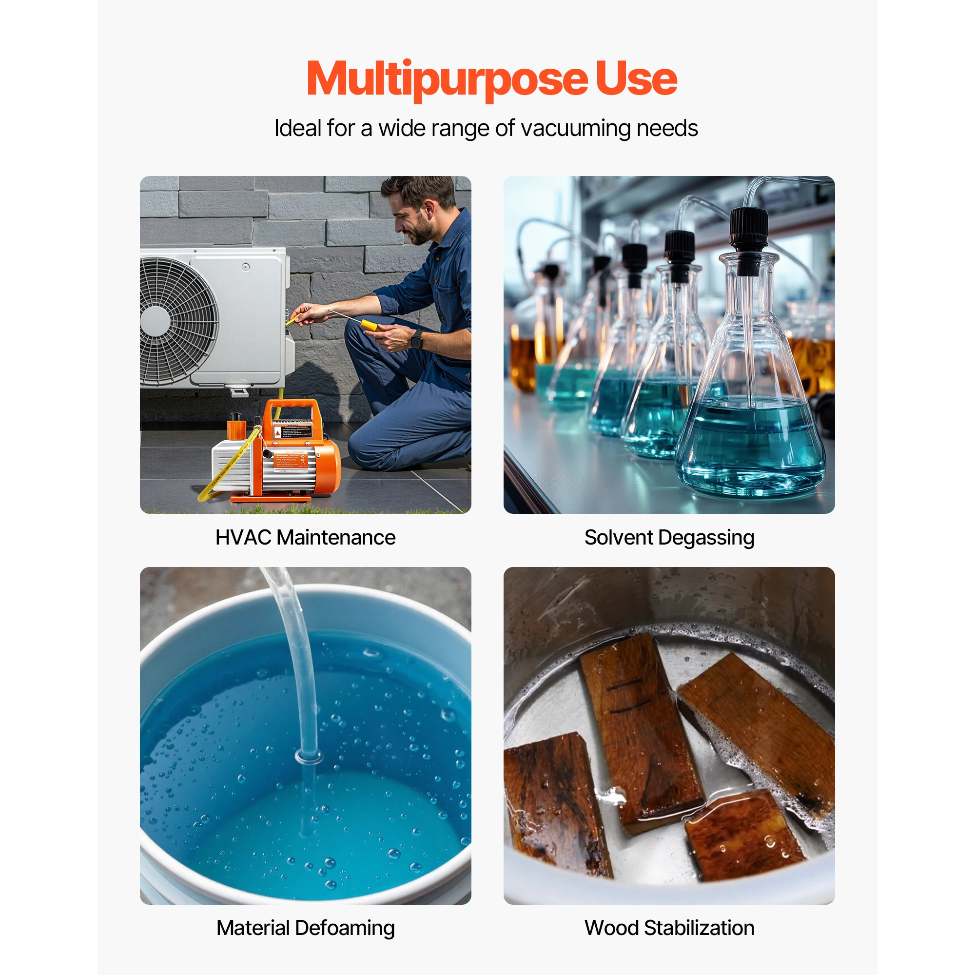 SucceBuy 3.5 CFM 1/4 HP HVAC مضخة تفريغ التيار المتردد أحادية المرحلة وزجاجة زيت لأنظمة R134a R22 R410a وصيانة مكيف الهواء #6